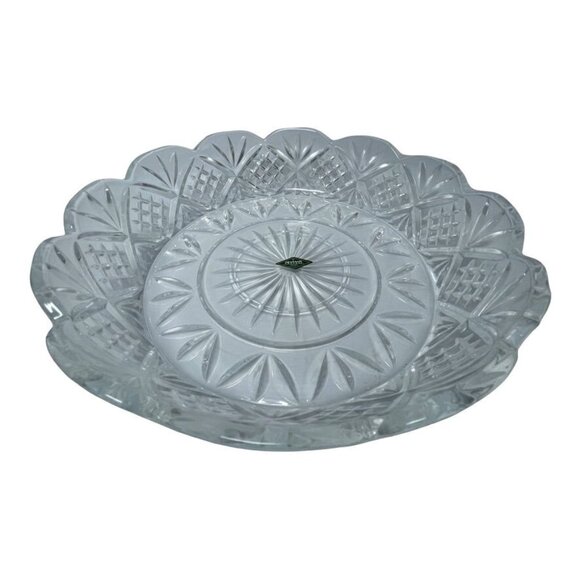 Designs of Ireland Round Cut Crystal Scalloped Dish Server 11.5" x 3" - Picture 7 of 11